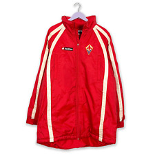Giubbotto Lotto Fiorentina Vintage rosso lungo con zip - Taglia XL/XXL uomo