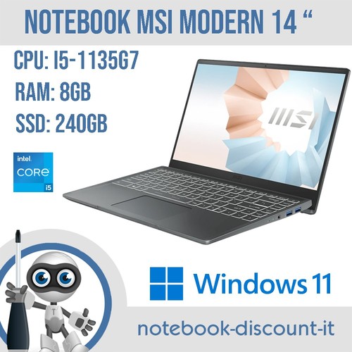 Notebook msi modern - msi, 14