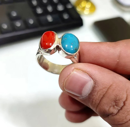 Anello donna corallo rosso