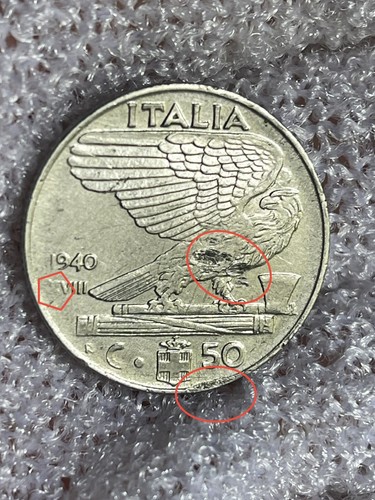 Centesimi lire 1940 - 50, di