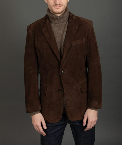Blazer pelle marrone - , uomo