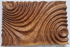 Arte da parete in legno di frassino fatta a mano - pannello scultura in legno intagliato CNC - biologico moderno 