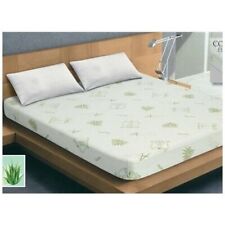 Coprimaterasso O Federe Aloe Vera con elastico e angolo tessuto jacquard