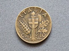 Regno d'Italia Vittorio Emanuele III 1940 10 Centesimi Impero 
