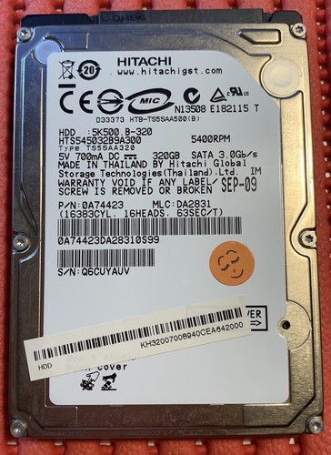 Hitachi hard disk 320gb - hard,