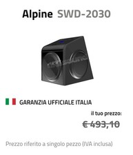 Subwoofer Amplificato Alpine SWD 2030 aub woofer 150 w RMS 2 radiatore passivi