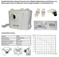 TRITURATORE MACERATORE WC SANITARIO LAVANDINO DOCCIA VASCA LAME tipo sanitrit