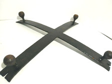 FERRO BATTUTO SOTTO VASO SOTTOVASO METALLO PIEDI PIEDINI TONDI 59cm