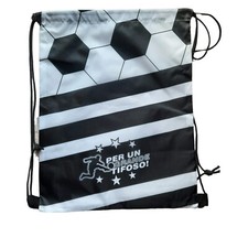 SACCA ZAINO BIANCO NERO SCUOLA TEMPO LIBERO 42X30 CM " SCUOLA SPORT