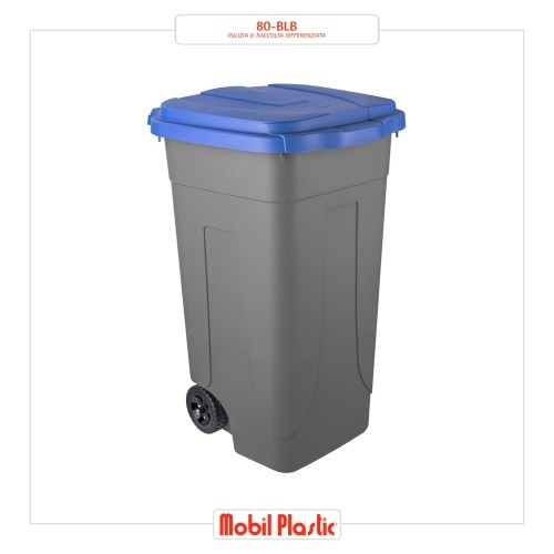 Bidone carrellato grigio - bidone,