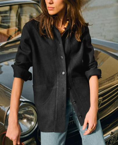 Giacca camicia scamosciata