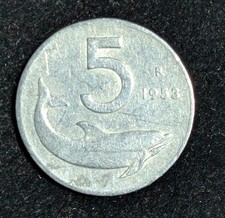 1953 R Italy 5 Lire Circulated