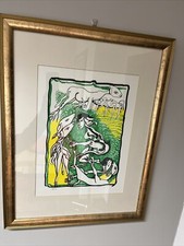 REMO BRINDISI (1918 -1996) OPERA su carta SERIGRAFIA CAPRETTO 70 X 50 CM TIMBRO