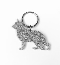 Pastore Tedesco Gsd Portachiavi per Borsa Regalo IN Brillantini Acrilico