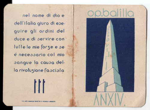 Tessera opera nazionale - tessera,