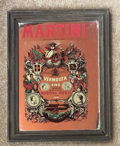 Vintage wooden framed martini - wooden-framed,