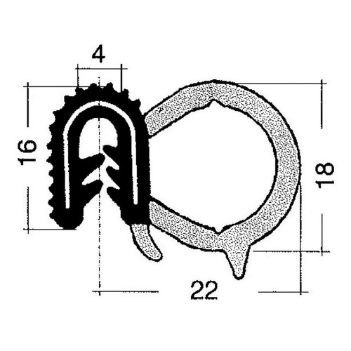 Pvc edge profile black 25m - edge,