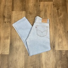 Vintage Levis 501 34x32 (si adatta 32x29) *alterato made in UK taglio dritto blu chiaro