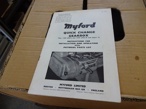 Cambio myford super - cambio,