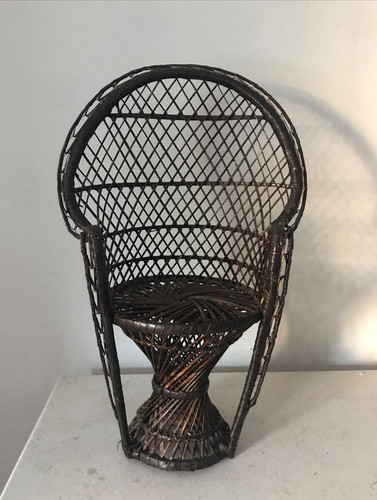 Wicker chair vintage fan back - chair,