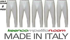 ★ 5 MUTANDE UOMO GAMBA LUNGA IN LANA E COTONE APERTURA E BOTTONI MADE IN ITALY
