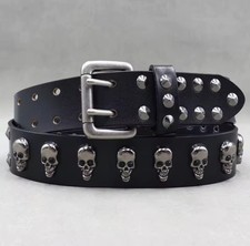 Cintura pelle uomo metallo