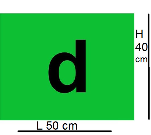 Lettera adesiva 500x400mm - "d",