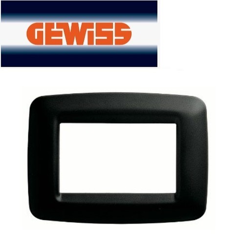 Placca nero gewiss playbus - placca, 3p