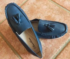 MOCASSINI bimbo (31-36) azzurri jeans nappa eleganti cerimonia matrimonio