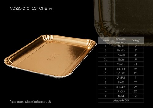 Vassoi cartone oro 8 - cartone,