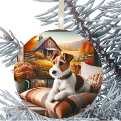 Fox terrier dog hanging - terrier, bauble