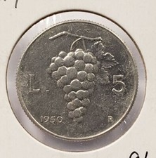 1950 Italy 5 Lire - SKU-F4957