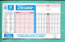 Schedina Totocalcio N.40 del