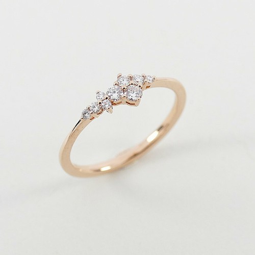 Anello con diamanti fascia - , a