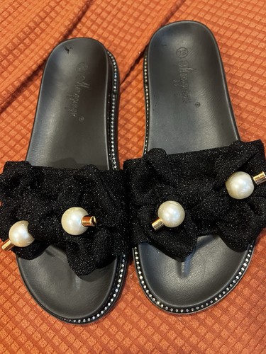 Sandali donna neri ecopelle