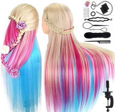 Testa Studio Manichini,  75Cm/29.5" Capelli Colorati Parrucchiere Cosmetologia F