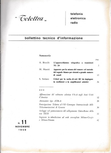 Telettra bollettino tecnico - telettra.,