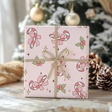 Coquette Candy Cane Pink Bow