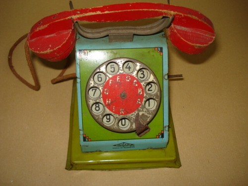 Telefono giocattolo latta - giocattolo, in