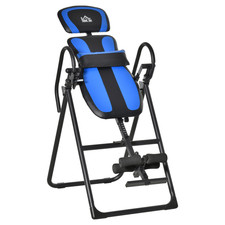 Tavolo Pieghevole Inversione Panca Fitness Regolabile 110kg Nero Blu