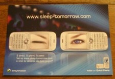 2928 CARTOLINA PUBBLICITARIA SONY ERICSON K500i