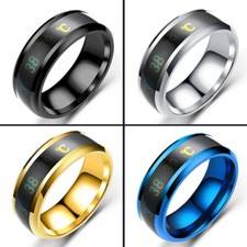 MODA GIOIELLI ANELLO TERMOMETRO FEBBRE TEMPERATURA CORPOREA COLORI bw