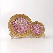  Versace Rosenthal - Coppia Piatto Piano Medusa Amplified Rose Coin Versace