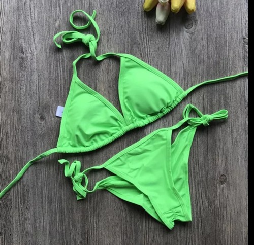 Bikini costume colore verde - colore,