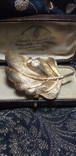 Vintage grande spilla foglia - spilla,