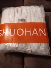 SHUOHAN 8 Confezioni Extension Capelli Bianchi Pre Elasticizzati (M