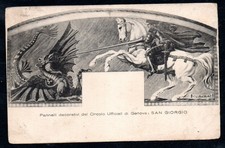 Cartolina Militare Pannelli Decorativi Circolo Ufficiale Genova (AA125)