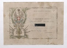 Regio Esercito Italiano - Certificato di tiratore scelto fucile mod. 91 - 1935