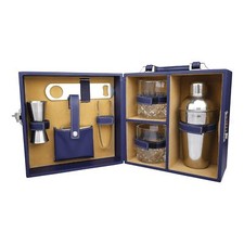 Set bar valigetta in pelle da