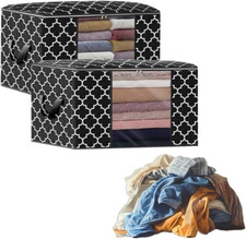 Set Da 2 Pezzi Scatola per Armadio Pieghevole, 90L Organizer Armadio Salvaspazi